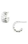 Argento Vivo Sterling Silver Quilted Hoop Earrings