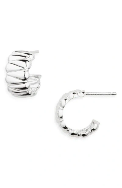 Argento Vivo Sterling Silver Quilted Hoop Earrings