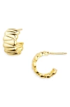 Argento Vivo Sterling Silver Quilted Hoop Earrings