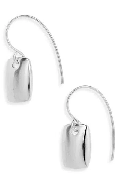 Argento Vivo Sterling Silver Rectangle Disc Drop Earrings In Silver