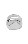 Argento Vivo Sterling Silver Rectangle Dome Ring