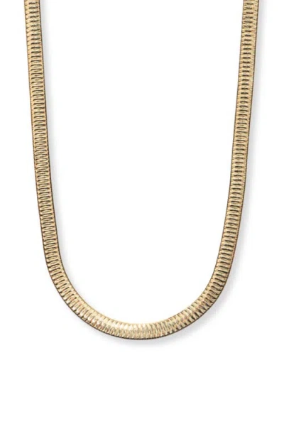 Argento Vivo Sterling Silver Reverse Herringbone Chain Necklace In Gold
