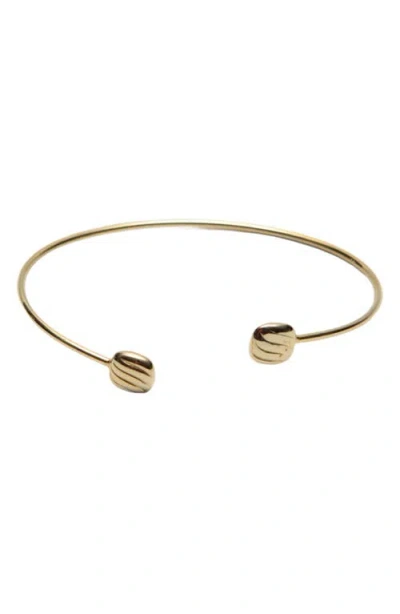 Argento Vivo Sterling Silver Rib Textured Cuff Bracelet In Gold