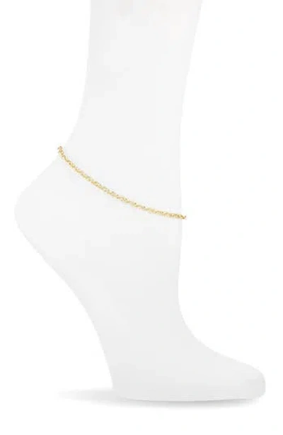 Argento Vivo Sterling Silver Rolo Chain Anklet In Gold