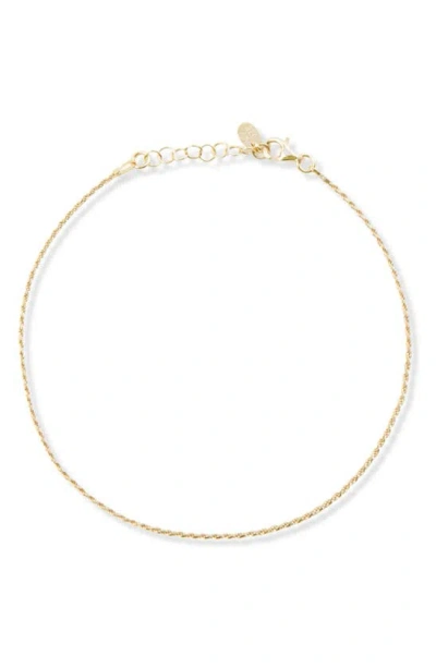 Argento Vivo Rope Chain Anklet In Gold
