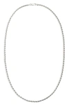 ARGENTO VIVO STERLING SILVER ROPE CHAIN NECKLACE