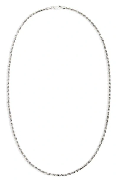 Argento Vivo Sterling Silver Rope Chain Necklace In Metallic