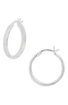 Argento Vivo Sterling Silver Round Medium Hoop Earrings In Silver