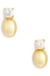Argento Vivo Sterling Silver Scarlett Cz Ball Drop Earrings In Gold