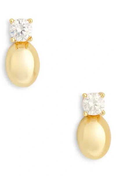 Argento Vivo Sterling Silver Scarlett Cz Ball Drop Earrings In Gold