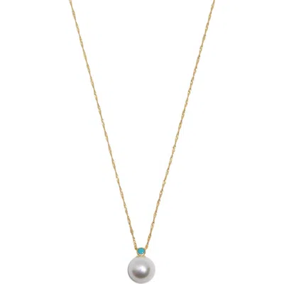 Argento Vivo Sterling Silver Scarlette Faux Pearl Pendant Necklace In Gold