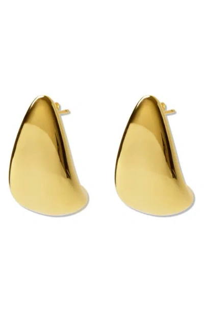 Argento Vivo Sterling Silver Sculptural Hoop Earrings In Gold