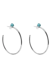 Argento Vivo Semiprecious Stone Hoop Earrings In Silver