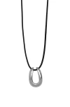 Argento Vivo Sterling Silver Serena Horseshoe Pendant Cord Necklace