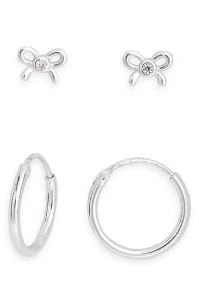 Argento Vivo Sterling Silver Set Of 2 Hoop Bow Earrings