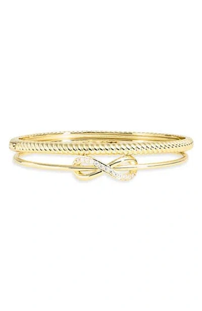 Argento Vivo Sterling Silver Set Of 2 Infinity Bracelets In Gold
