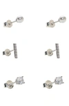 Argento Vivo Sterling Silver Set Of 3 Stud Earrings In Silver