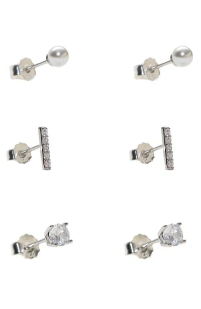 Argento Vivo Sterling Silver Set Of 3 Stud Earrings
