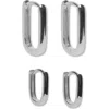 Argento Vivo Sterling Silver Set Of Two Oblong Hoop Earrings
