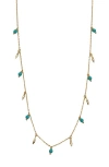 Argento Vivo Sterling Silver Shaky Molten Turquoise Station Necklace