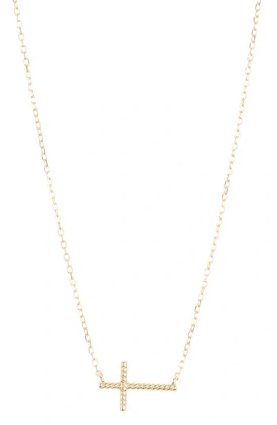 Argento Vivo Sterling Silver Sideways Cross Pendant Necklace In Gold