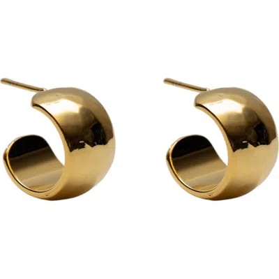 Argento Vivo Sterling Silver Small Wide Hammered Hoop Earrings