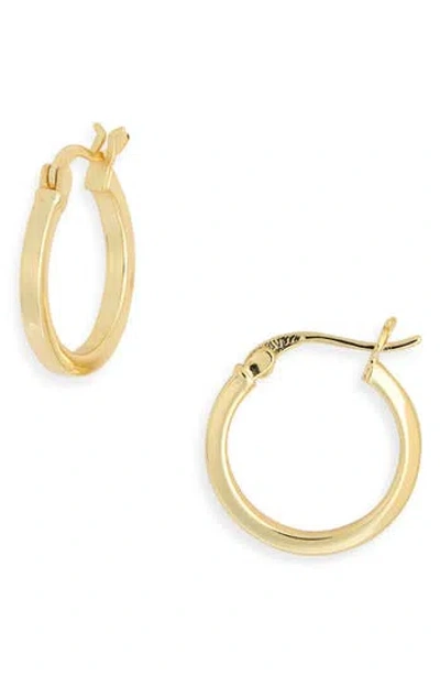 Argento Vivo Sterling Silver Solid Hoop Earrings In Gold