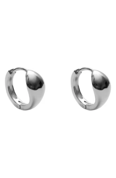 Argento Vivo Sterling Silver Solid Signet Hoop Earrings