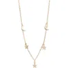 Argento Vivo Sterling Silver Star & Moon Charm Necklace In Gold