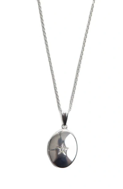 Argento Vivo Sterling Silver Star Locket Necklace