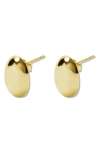 Argento Vivo Sterling Silver Statement Oval Stud Earrings In Gold