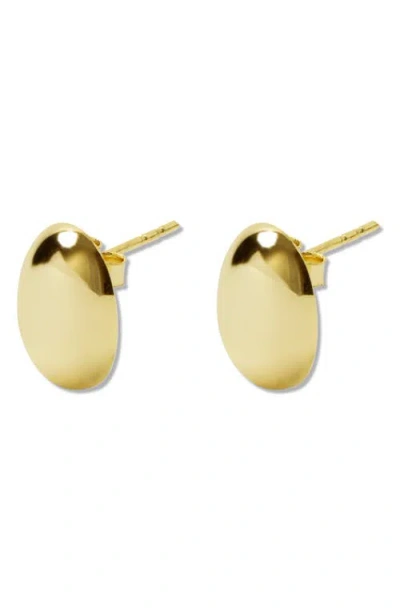 Argento Vivo Sterling Silver Statement Oval Stud Earrings In Gold