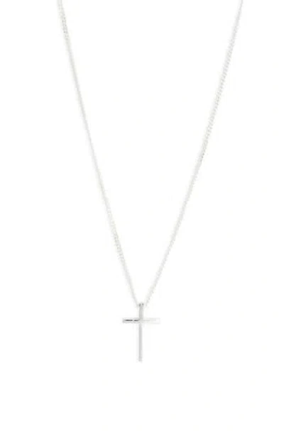 Argento Vivo Sterling Silver Sterling Silver Cross Pendant Necklace In Metallic