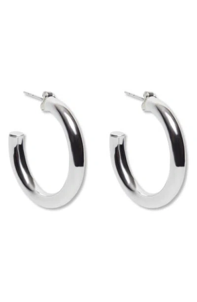 Argento Vivo Sterling Silver Sterling Silver Tubular Hoop Earrings In Silver
