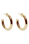 Argento Vivo Sterling Silver Sterling Silver Tubular Hoop Earrings In Gold