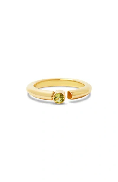 Argento Vivo Sterling Silver Stone Bypass Ring In Gold