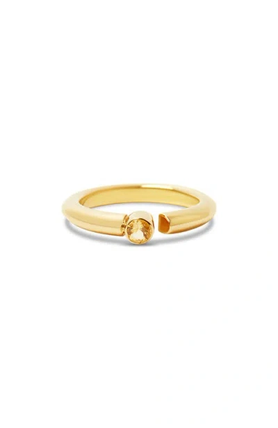 Argento Vivo Sterling Silver Stone Bypass Ring In Gold