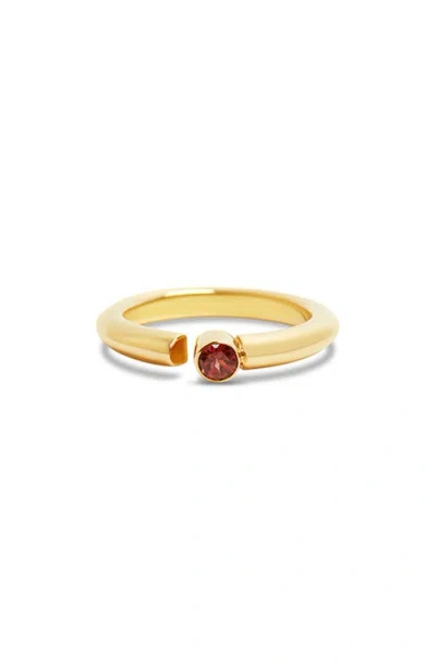 Argento Vivo Sterling Silver Stone Bypass Ring In Gold