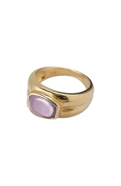 Argento Vivo Sterling Silver Stone Dome Ring In Gold