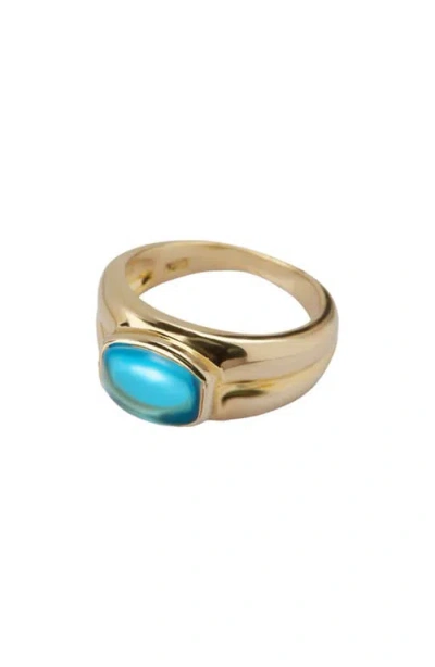 Argento Vivo Sterling Silver Stone Dome Ring In Gold