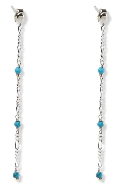 Argento Vivo Stone Figaro Chain Linear Earrings In Silver