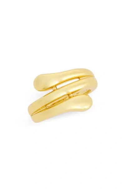 Argento Vivo Sterling Silver Swirl Bypass Ring In Gold