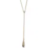 Argento Vivo Sterling Silver Teardrop Y-necklace In Gold