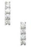 Argento Vivo Teeny Pave Bar Stud Earrings In Silver