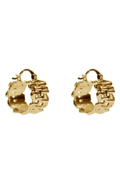 Argento Vivo Sterling Silver Textured Huggie Hoop Earrings