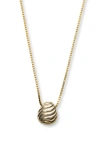 Argento Vivo Sterling Silver Textured Oval Pendant Necklace In Gold