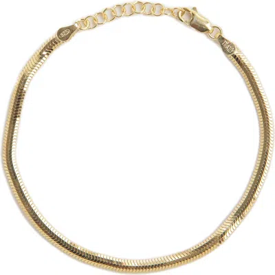 Argento Vivo Sterling Silver Textured Snake Chain Bracelet In Gold