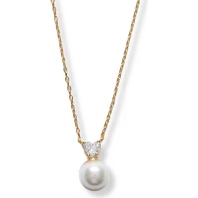 Argento Vivo Sterling Silver The Scarlette Pearl Necklace In Gold
