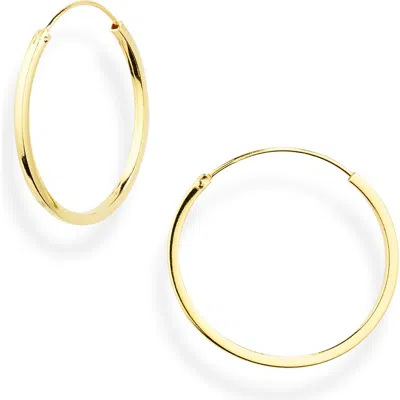 Argento Vivo Sterling Silver Thick Endless Hoop Earrings In Gold