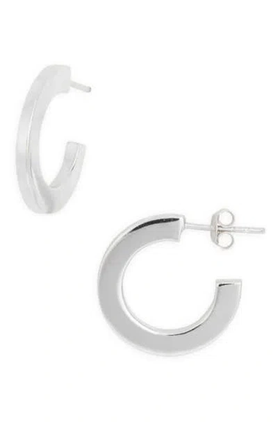 Argento Vivo Sterling Silver Thin Bar Hoop Earrings